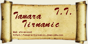 Tamara Tirnanić vizit kartica